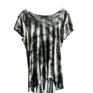 Style & Co Tunic Top Boho Tie Dye Sequin  Grunge Short Sleeve Casual  Large NWOT